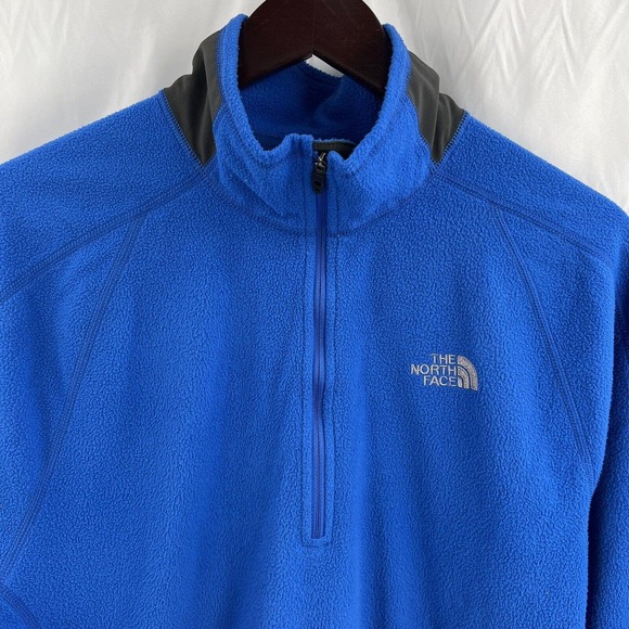 The‎ North Face Blue Quarter Zip Fleece Pullover Size Large - Picture 4 of 6
